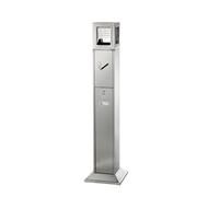 Outdoor Ashtray Freestanding, Stainless Steel Vertical Ash Column With Key, Floor Standing Ashtray Pole Stainless Steel Cigarette Smoking Holder, Pub Hotel Restaurant Garden Smokeless