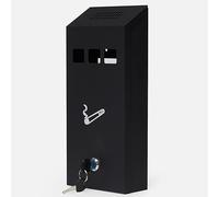 Outdoor Ashtray Lockable Cigarette Bin | Wall Mounted Ashtray Galvanized Metal Smoking Box for Pub Club, Garden, Office - Outdoor Cigarette Ash Bin, Ash Tray with Luminous Cigarette Motif