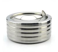 Outdoor Ashtray with Lid, Flip Top Stainless Steel Ash Tray, Metal Windproof Cigarette Ashtrays for Indoor or Outdoor Use, Desktop Ashtray Office Patio Home Decor