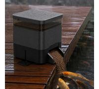 Outdoor Automatic Pond Fish Feeder, Solar Powered Koi Pond Feeder with App Timed Feeding, 4L Approx. 1.5kg Hopper, 5 Portion Settings, 1-12 Feedings Per Day Black