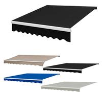 Outdoor awning canvas, awning replacement fabric, waterproof ripstop fabric, 320g polyester fiber, without frame,Black,(10x8.2ft) 3x2.5m