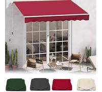 Outdoor Awning Replacement Fabric Waterproof & Tear-Resistant Canopy Cover for & Doors Red 13x10ft (4x) Frame Not Included - Awning Cloth