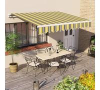Outdoor Awning Replacement Fabric - Waterproof UV-Resistant Canopy Material for Retractable Garden Awnings Non-Included Frame 20x13ft (6x4m)