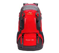 Outdoor Backpack Large Capacity 60L Hiking Bag High School Students Schoolbag Leisure Bag 1 Person Backpack Tent (Red, One Size)