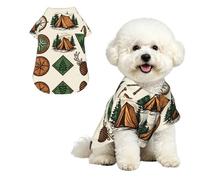 Outdoor Badges S Pet Hawaiian Shirt for Small Dogs-Cute Summer Beach Outfit for Puppy, Soft Breathable Cat Clothes with Buttons