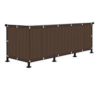 Outdoor Balcony 0.9x9m - UV Resistant HDPE Garden Fence Protector with Metal Buttonholes - Height Options: 0.6M to 1.2M, Brown Color