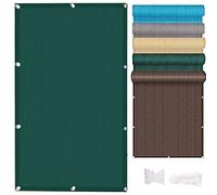Outdoor Balcony 135x900cm, No Drill Transparent Polyester Cover with Grommets, Nylon Cable Ties & Cord, Dark Green for Garden & Balcony Protection