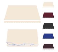 Outdoor Balcony Awning Fabric - UV Protection Polyester Replacement Canopy, Clamp Markise, Garden Awning Cover, Beige 4.5x1.5m, No Frame Needed, Various Sizes 1.5-4.0m
