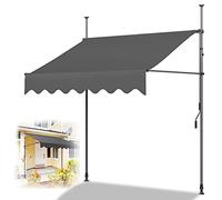 Outdoor Balcony Canopy UV Resint & Waterproof Manual Crank Retractable Sun e No Drill Inllat Aluminum Alloy Patio ning for Terrace & Deck