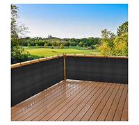 Outdoor Balcony HDPE UV Protection Tear Resistant Fabric Black 0.9x10m Ideal for Fences Gardens Courtyards Building Sites with Eyelets & Cable Ties.