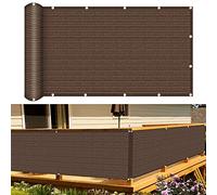 Outdoor Balcony Privacy Screen 135x750 cmTearResistant UVProof Breathable Side Awning with Cable Ties No Drilling Required for Balcony Terrace GardenBrown