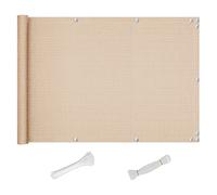 Outdoor Balcony Privacy Screen 80 x 1000 cm UV Pction Wind Barrier for Railings Sand Color Perfect for Patios Balconies & Fences Sun