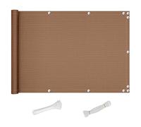 Outdoor Balcony Privacy Screen 90x900cm UV Pction Wind Barrier Garden Cover with Grommets Straps & CordsBrown Telofor Railing Pction