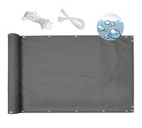 Outdoor Balcony Windbreak Screen 120x600cm | Waterproof Privacy Cover with Cords | Grey Shade Canopy for Patios, Balconies & Outdoor Spaces | Enhanced Protection & Comfort