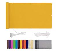 Outdoor Balcony1x8.5m - UV & Wind Resistant Easy No-Drill Installation - Perfect for Patio Garden Railing Cover - Bright Yellow Shade Solution