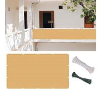 Outdoor Balcony280 x 430 cm UV Resistant Tear-Proof Garden Awning with Cords for Patio/Terrace/Fencing Sandy Yellow Color Windproof &