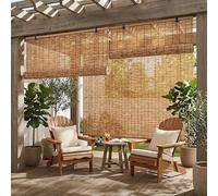 Outdoor Bamboo ain 70% UV Protect Venetian e with Pull Cord for Patio Balcony Garden & Window Size: W125cm x H140cm EcoFriendly Privacy Solut