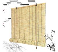 Outdoor Bamboo Blinds Bamboo Shades Outdoor Indoor Blackout Roller Blinds For Windows Roman Reed Roll Up Curtain Easy To Install For Home Office Windows Patio Light-Filtering 40 65 80 95 120 130 cm