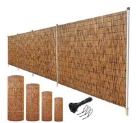 Outdoor- Bamboo Fencing Rolls 2x8ft (61x244cm) for Patios Gardens Balconies - Decorative Sun Blocking Panels & Privacy Divider for Yard & Fencing