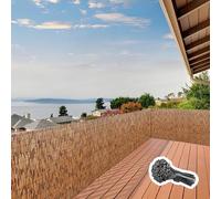 Outdoor Bamboo Natural Fencing 50-160cm Height Balcony Shade & Garden Privacy Solution with Cable Ties 140x800cm Screening for Backyard Decor