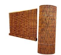 Outdoor Bamboo RollUp Blinds Waterproof Roller Shades Light Filtering Patio Privacy Screen Retro Design Easy Lift 0.61x30.2m (2x99ft)