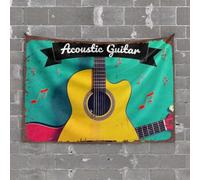 Outdoor Bar Accessories Decor Acoustic Guitar: Harmony in Every String Tapestry Decor for Man Cave Preppy Decor(100X150CM)
