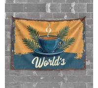 Outdoor Bar Accessories Decor World's Favorite Beverage: A Steamy Cup of Coffee Tapestry Decor for Man Cave Preppy Decor(75X100CM)