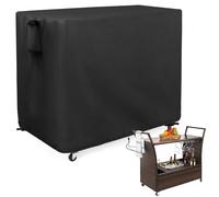 Outdoor Bar Cover for Patio Wicker Bar Counter Table, Waterproof Potting Bench Table Cover, 600D Oxford Kitchen Cabinet Covers, Prep Table Cover for Movable Dining Cart Table,44" L x 19" D x 36" H