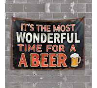 Outdoor Bar Decor It'S The Most Wonderful Time For A Beer. Tapestry Funny Decor For Bar Tapestry With Words(100X150CM)