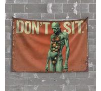 Outdoor Bar Decor Stay Active: The Warning of A Fruit-Infused Zombie Tapestry Man Cave Bar Tapestry for Bedroom Aesthetic(75X100CM)