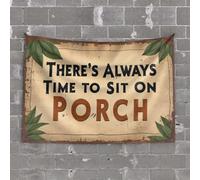 Outdoor Bar Decor There'S Always Time To Sit On Porch. Tapestry Funny Decor For Bar Tapestry With Words(75X100CM)