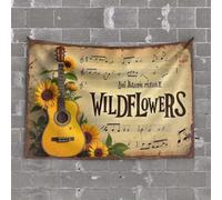 Outdoor Bar Decor Wildflowers: Music And Guitars Tapestry Funny Decor For Bar Tapestry With Words(100X150CM)