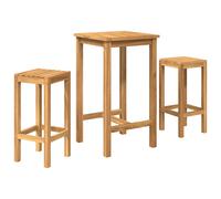 Outdoor Bar Set 3 pcs Untreated Solid Teak Wood Furniture Patio Seating vidaXL