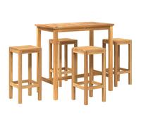 Outdoor Bar Set 5 pcs Untreated Solid Teak Wood Garden Furniture Patio vidaXL