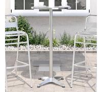Outdoor Bar Table Height Adjustable √ò59.5x70/114.5 cm Aluminium Berkfield Home Silver One Size