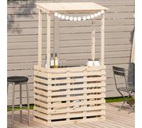 Outdoor Bar Table Natural Pine 112.5x57x195.5 cm Solid Douglas Wood Roof Sturdy