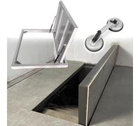 Outdoor Basement Floor Hidden Hatch, Invisible Boat Floor Access Door with Suction Cups Opener, Heavy-Duty Manual Cellar Entrance Cover for Storage Room(Black,47x20 (119x51cm))