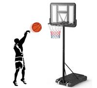 Outdoor Basketball Hoop, Portable 10ft Basketball Hoop Net Set with 110x75cm Backboard Professional Basketball Stand with Wheels for Adults and Children Backyard Indoor, Adjustable High128CM-305CM