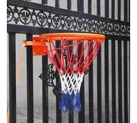 Outdoor Basketball Hoop Set for Fence/Tree/Post, Pro Basketball Goal with 2 Adjustable Strap & Nylon Net, Wall-Mounted Basketball Rim Kit