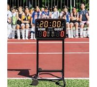 Outdoor Basketball Scoreboard, Waterproof Score Keeper with Bracket, Rear Display, 24S Setting and Buzzer Alarm Function, 328ft Viewing Distance, Clear and Non-reflective, Battery Powered