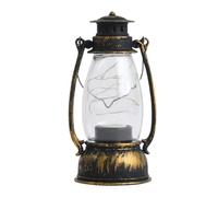 Outdoor Battery Operated Lanterns - Flickering Flame Lantern, Wired LED Vintage Lantern Lamp | Halloween Lantern, Indoor Outdoor Party Table Decorations, Battery-Operated Lantern for Home and Events