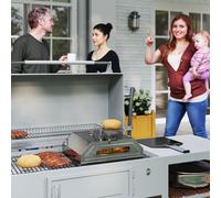 Outsunny Outdoor BBQ Pizza Oven with Thermometer for Gas/Charcoal BBQ Grills