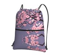 Outdoor Beach Bag In Full Bloom Printing Gym Sack Large-Capacity Drawstring Backpack For Sports, Exercise, Travel