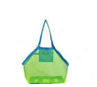 Outdoor Beach Mesh Bag Sand Away Foldable Protable Toys Clothes Toy Storage Sundries Organizers Backpack For Beach, Picnic, Traveling(L-green blue)