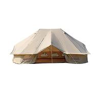 Outdoor Bell Tent 4-Season Luxury Large Yurt Tents 6 Meters 3 Doors Waterproof Portable Glamping Bell Tent 8-12 Persons Cotton Canvas Tent with Hook for Family Camping Hiking