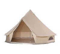 Outdoor Bell Tents Large Canvas Glamping Yurt Tent with Zipped Groundsheet and Chimney for Family Camping Hiking Hunting Party Shelter, 3/4/5/6m Beautiful Scenery