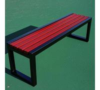 Outdoor Bench 100cm Cast Iron Garden Bench Slatted Solid Wood Backless Design for Par Gardens Patios Residential Areas Schools - Color