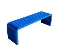 Outdoor Bench Cast Iron Garden Seat No Assembly Required 500 kg Capacity Weather Resistant for Patios Balconies Courtyards Parks (Blue)