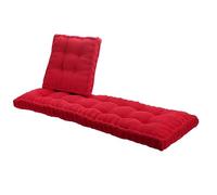 Outdoor Bench Cushion 10cm Thick Soft Velvet Seat Pad with Handles Ideal for 1-4 Seater Benches Red 55x65cm Perfect for Home Garden and Patio Use