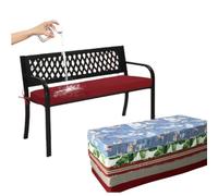 Outdoor Bench Cushion 8cm Padded, Removable and Washable Seat Cushion, Indoor Outdoor Cushions Waterproof Garden Furniture Cushion, For Garden Patio Bench,Bay Window,Red,60X40X8cm